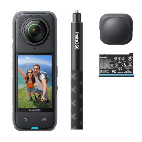 Insta360 X4 Starter Bundle - 8K Waterproof 360 Action Camera, 4K Wide-Angle Video, Invisible Selfie Stick Effect, Removable Lens Guards, 135 Min Battery Life, AI Editing, Stabilization, for Sports | Amazon (US)