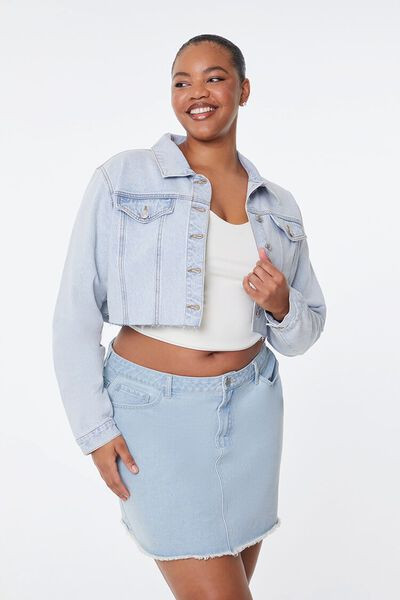 Plus Size Denim Mini Skort | Forever 21