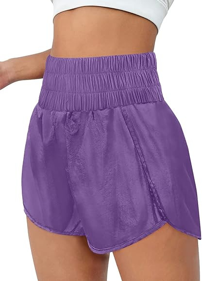 AUTOMET Womens High Waisted Athletic Shorts Elastic Casual Summer Running Shorts Quick Dry Gym Wo... | Amazon (US)