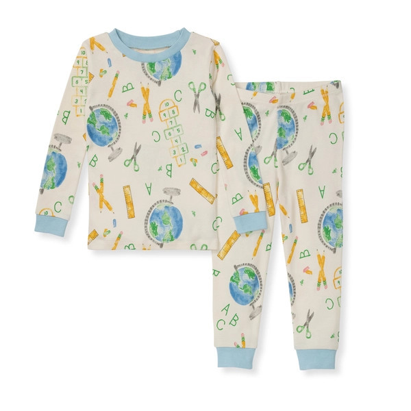 Learn the Globe Organic Cotton Pajamas - 2-Piece 12M | Burts Bees Baby