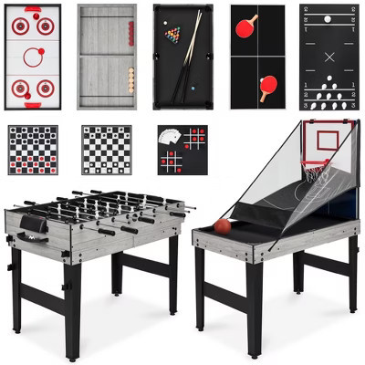 Best Choice Products 13-in-1 Combo Game Table Set w/ Ping Pong, Foosball, Basketball, Hockey, Archery - Gray | Target