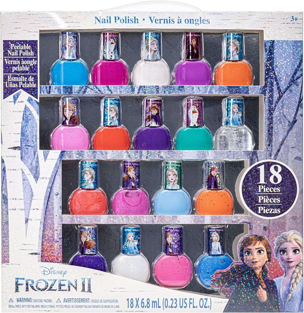Disney Frozen Elsa Anna Non-Toxic Peel-Off Water-Based Safe Quick Dry Nail Polish |Gift Kit Set f... | Amazon (US)