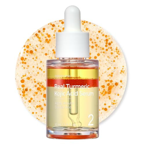 TOSOWOONG Real Turmeric Kojic Acid Serum - Brightening serum 7,000ppm Kojic Acid, 1,500ppm Turmeric, Alpha Arbutin, Astaxanthin, Glycolic Acid, Dark Spots, Freckle, Korean Skin Care, 33ml/1.11 fl.oz. | Amazon (US)