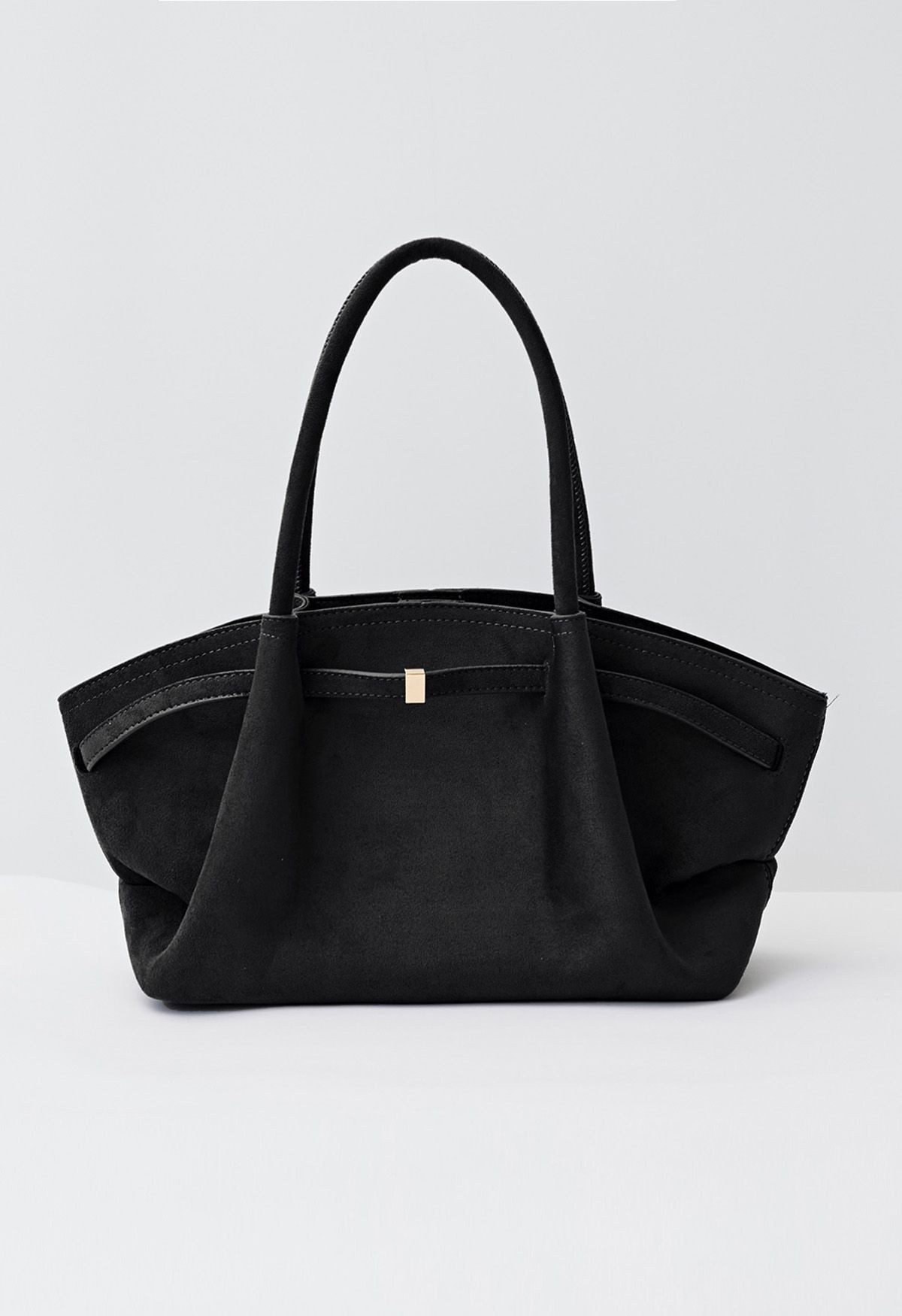 Versatile Supple Faux Suede Tote Bag in Black | Chicwish