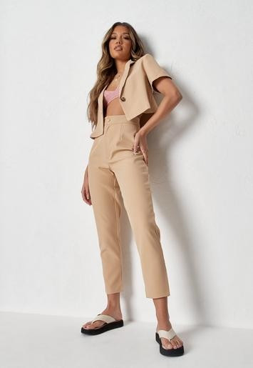Missguided - Beige Co Ord Tailored Cigarette Trousers | Missguided (UK & IE)
