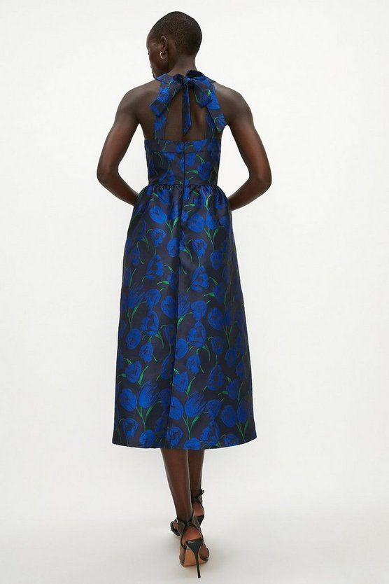 Cross Front Jacquard Full Skirt Midi Dress | Coast (UK)