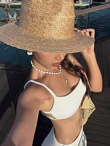 Seashell Starfish Necklace for Women Conch Shell Summer Pearl Beach 14k Gold Layered Dainty Choke... | Amazon (US)