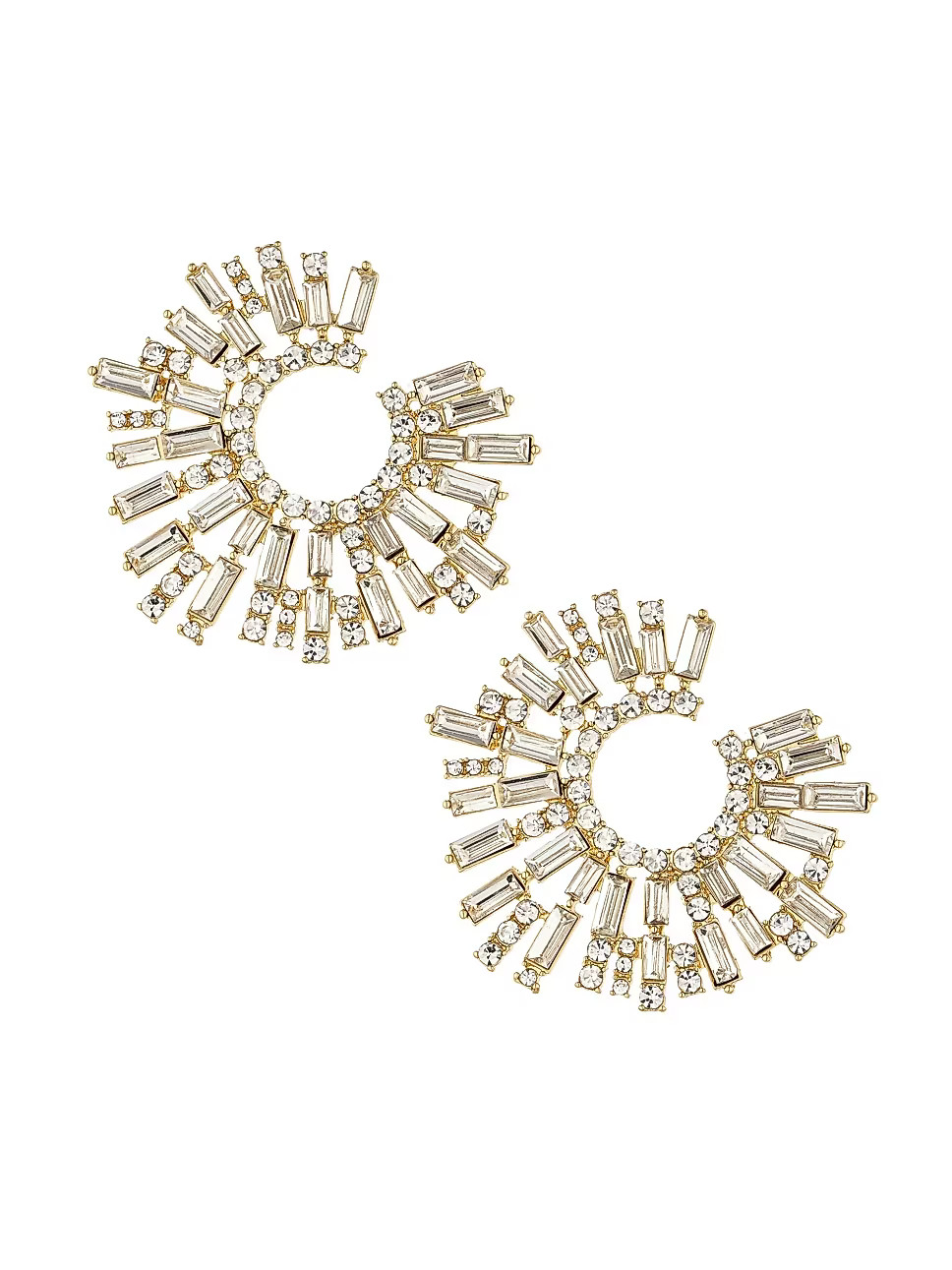 Ettika Opulent Crystal Stardust 18K-Gold-Plated Open-Circle Earrings | Saks Fifth Avenue