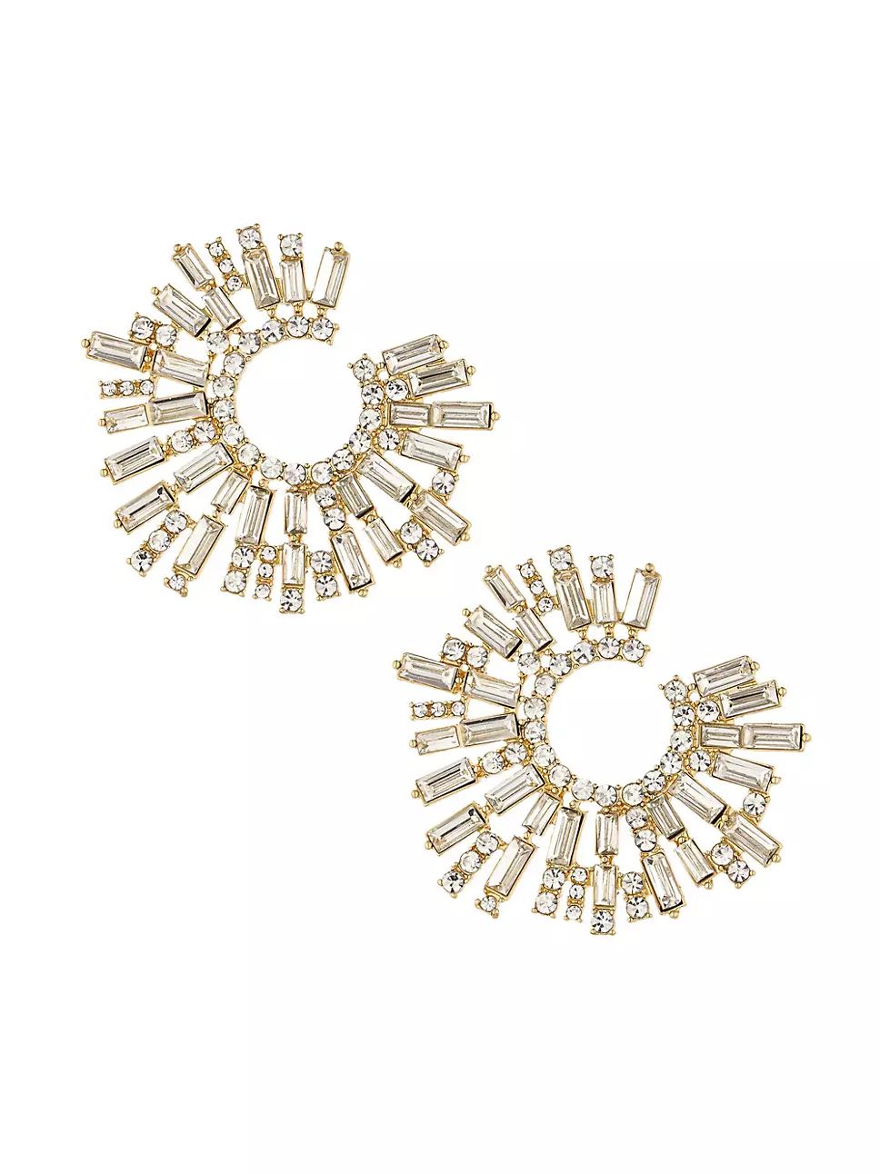 Ettika Opulent Crystal Stardust 18K-Gold-Plated Open-Circle Earrings | Saks Fifth Avenue