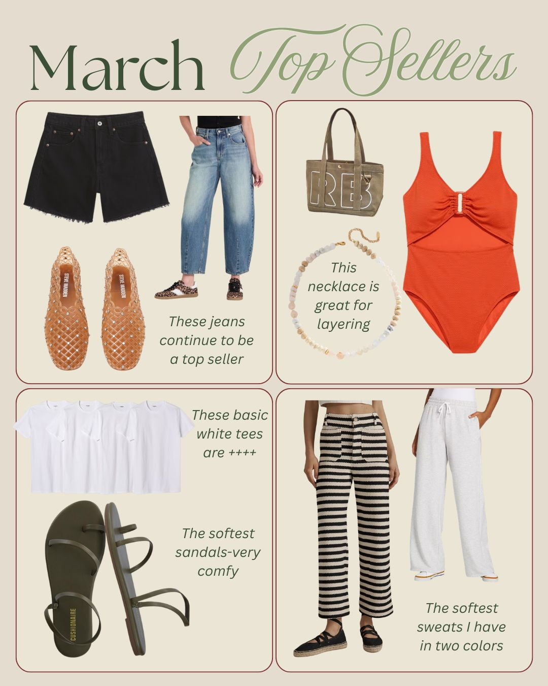 March's best sellers: amazon, old navy, target, anthropologie 

 #LTKSeasonal #LTKOver40 #LTKSaleAlert