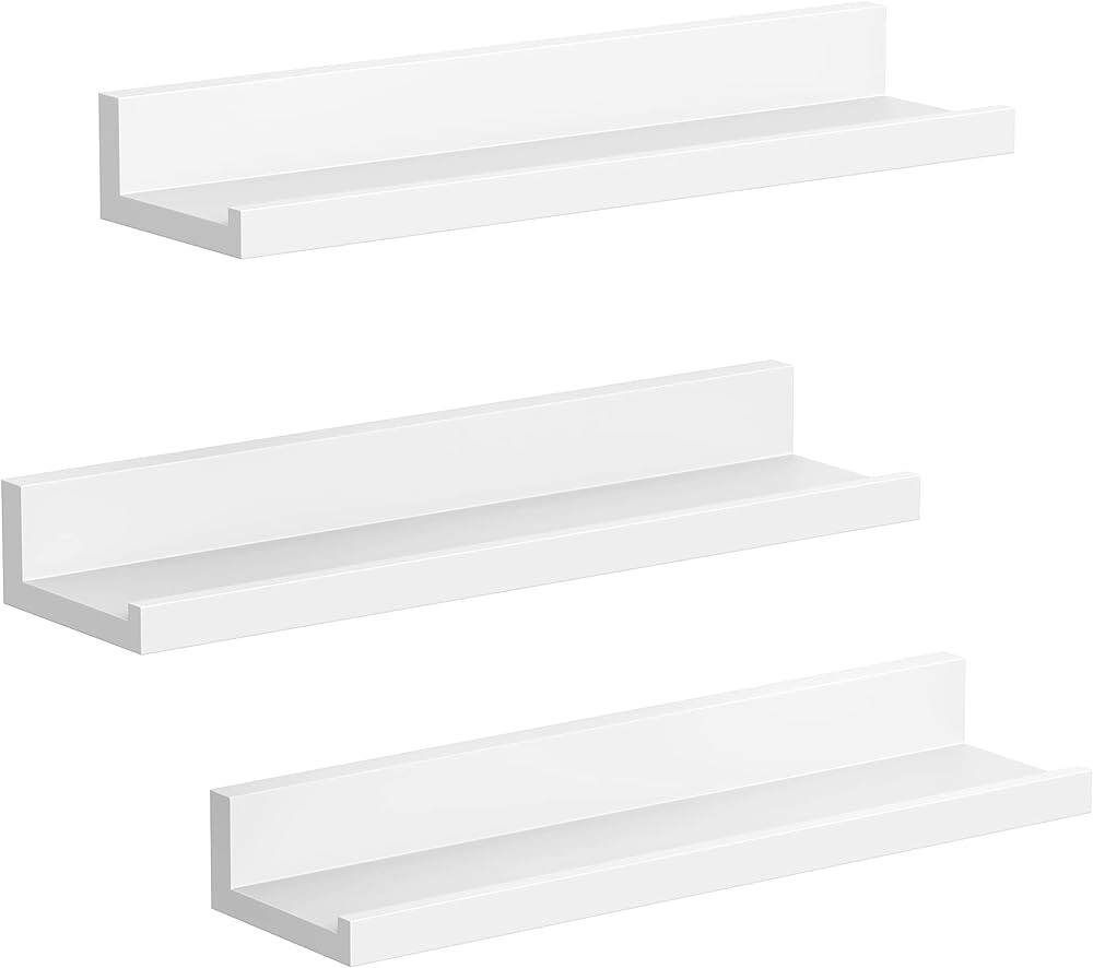 SONGMICS Floating Shelves Set of 3, 15 Inch Wall Shelf Ledge for Bathroom Bedroom Kitchen Living ... | Amazon (US)