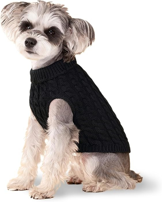 Dog Sweater, Black XS Dog Pullover Sweater, Turtleneck Knitwear, Dog Outfits for Small Dogs and M... | Amazon (US)