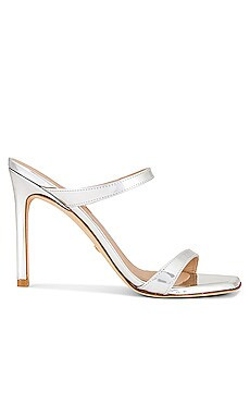 Stuart Weitzman Aleena 100 Sandal in Silver Specchio from Revolve.com | Revolve Clothing (Global)