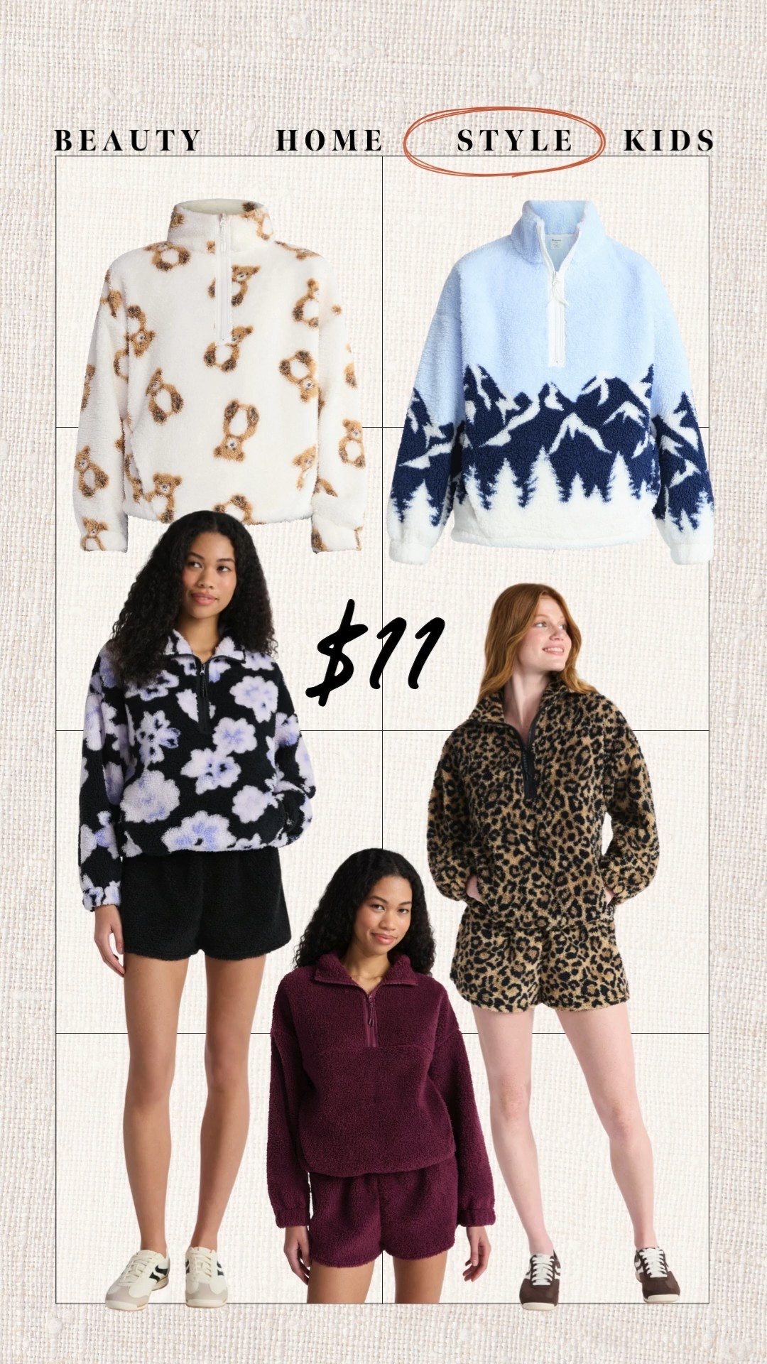 Cozy Sherpa half zips for $11 I mean are you serious? The teddy one?? These will sell out. I do a size XL. Walmart fashion midsize. 

#LTKCyberWeek #LTKMidsize #LTKHoliday