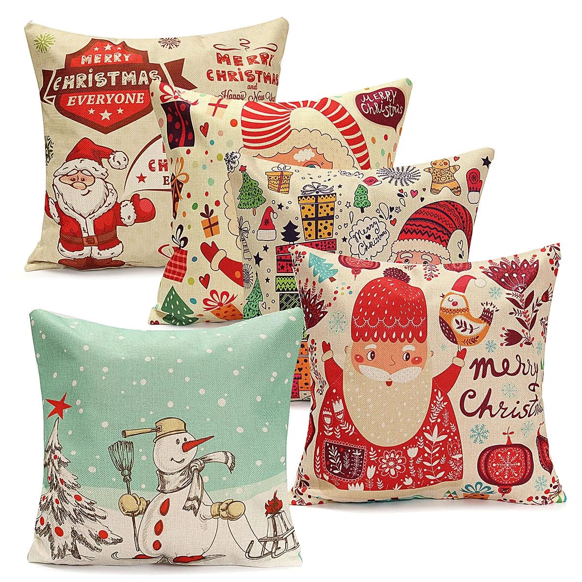 Decorative Throw Pillow Case Cushion Cover 18''x18'' Christmas Linen Zipper Pillowcover Protector... | Walmart (US)