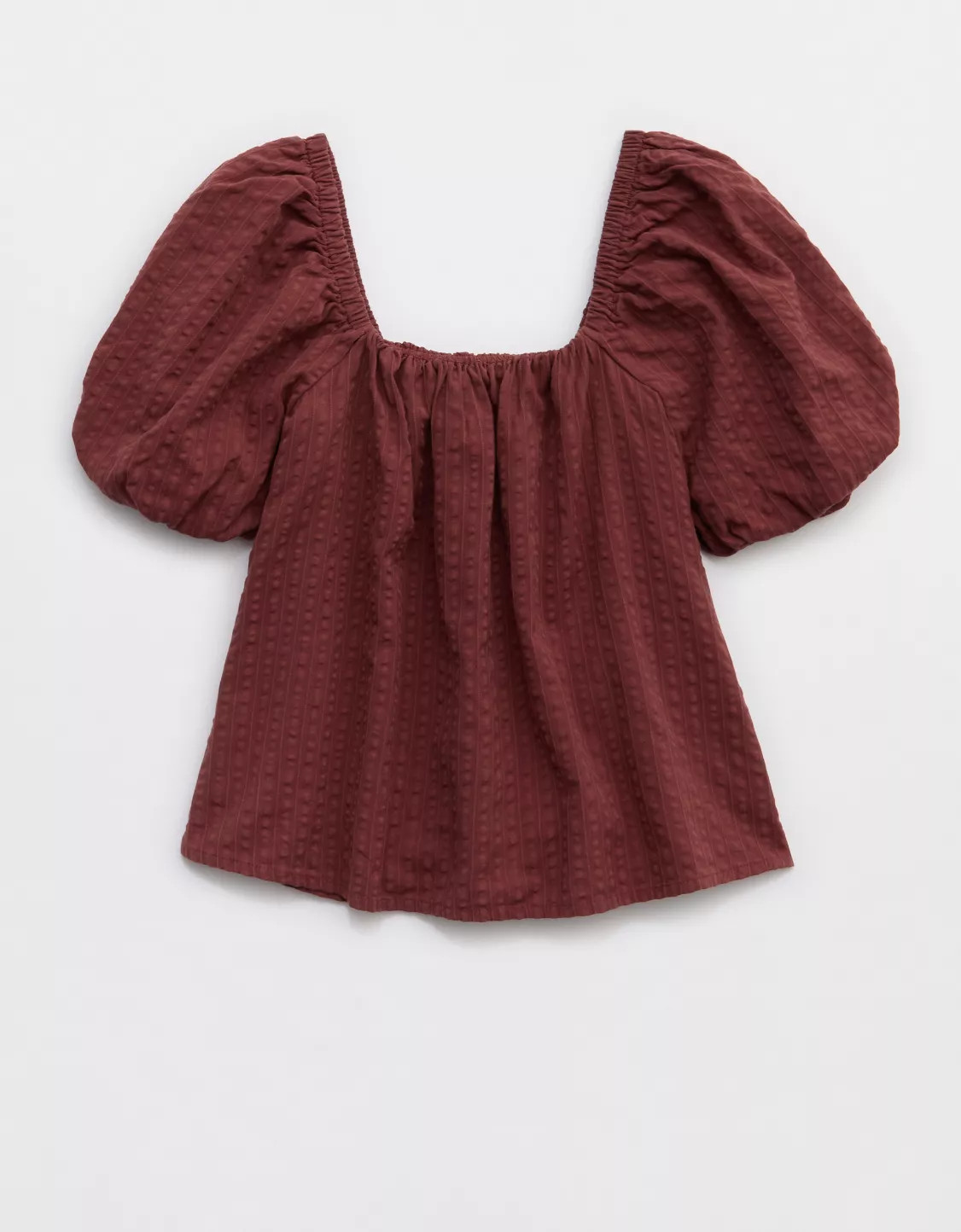 Aerie Seersucker Puff Sleeve Top | American Eagle Outfitters (US & CA)