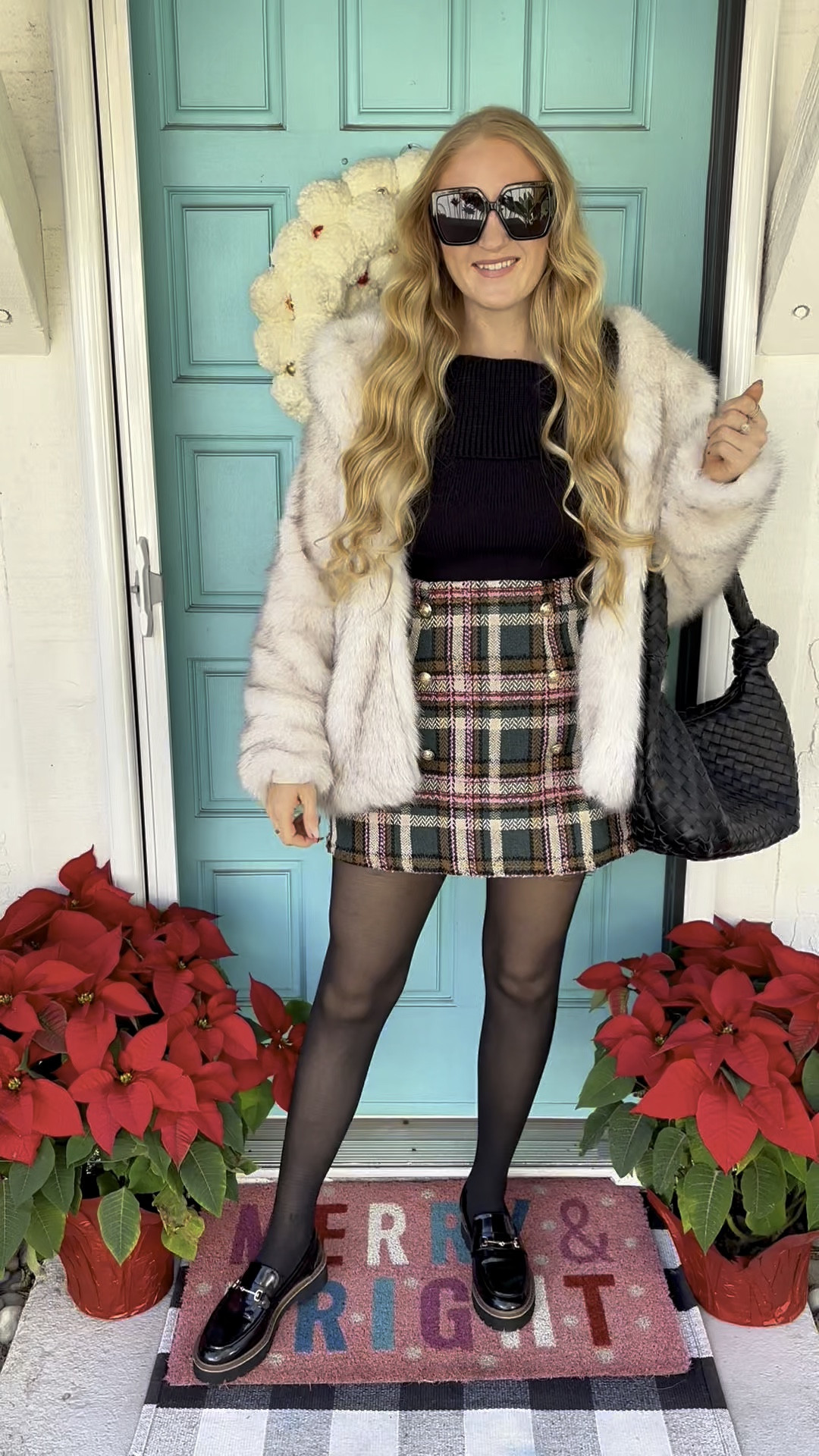 Day five of festive holiday outfit ideas ✨ Love this cute plaid skirt with buttons paired with a OTS sweater and faux fur coat! 

Wearing L in skirt and sweater at 150 lbs and 5’7” for reference. Sized down to small in jacket! 

Winter style, winter outfit, winter looks, holiday style, holiday outfit, holiday look, Christmas style, Christmas outfit, Christmas look, Christmas outfit idea, plaid skirt, faux fur coat, faux fur jacket, winter boots outfit, dressy outfit, Christmas party look 

#LTKHoliday #LTKParties #LTKSeasonal
