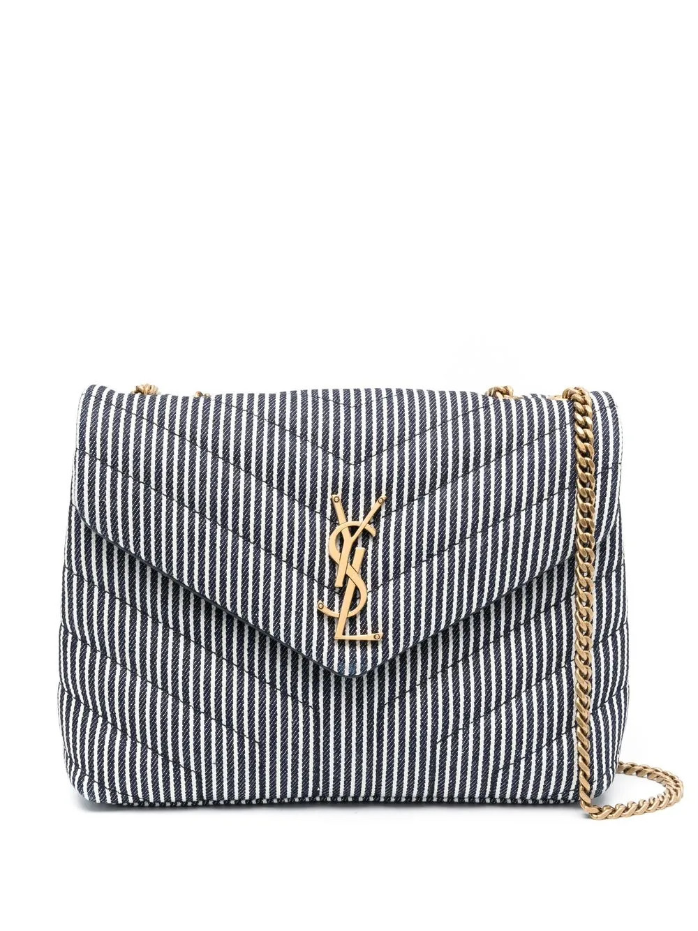 Saint Laurent Loulou Striped Shoulder Bag - Farfetch | Farfetch Global