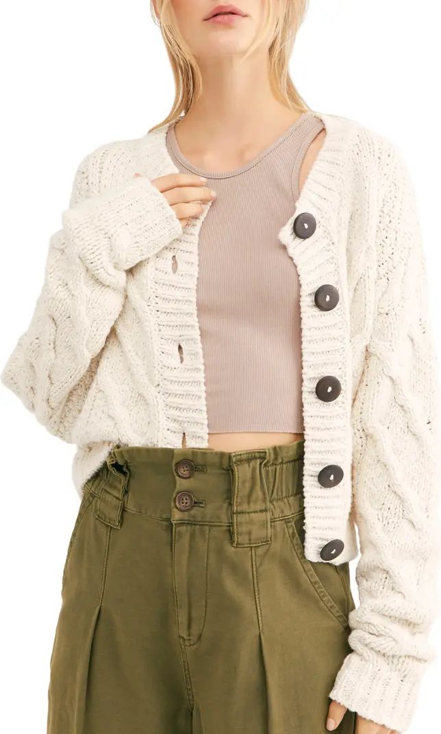 Free People Bonfire Cable Knit Cardigan | Nordstrom | Nordstrom