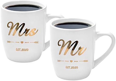 Mr Mrs Couple Coffee Mug Bride Engagement Wedding Bridal Shower Gifts for bride Groom Anniversary... | Amazon (US)