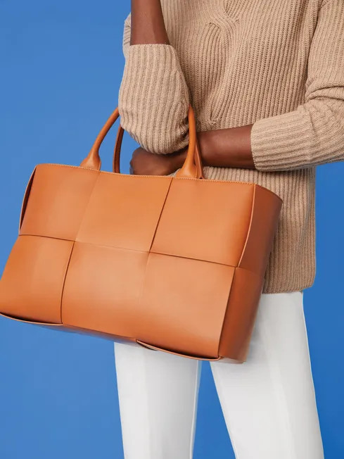 Mega Tessare Woven Leather Handbag | J.McLaughlin