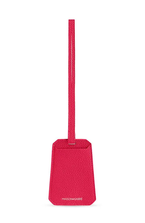 MAISON de SABRÉ Leather Luggage Tag in Shibuya Fuchsia at Nordstrom | Nordstrom