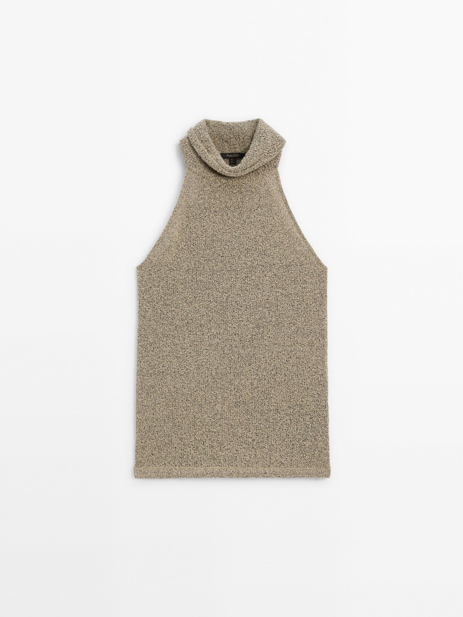 Ärmelloses Neckholder-Shirt mit Textur | Massimo Dutti DE