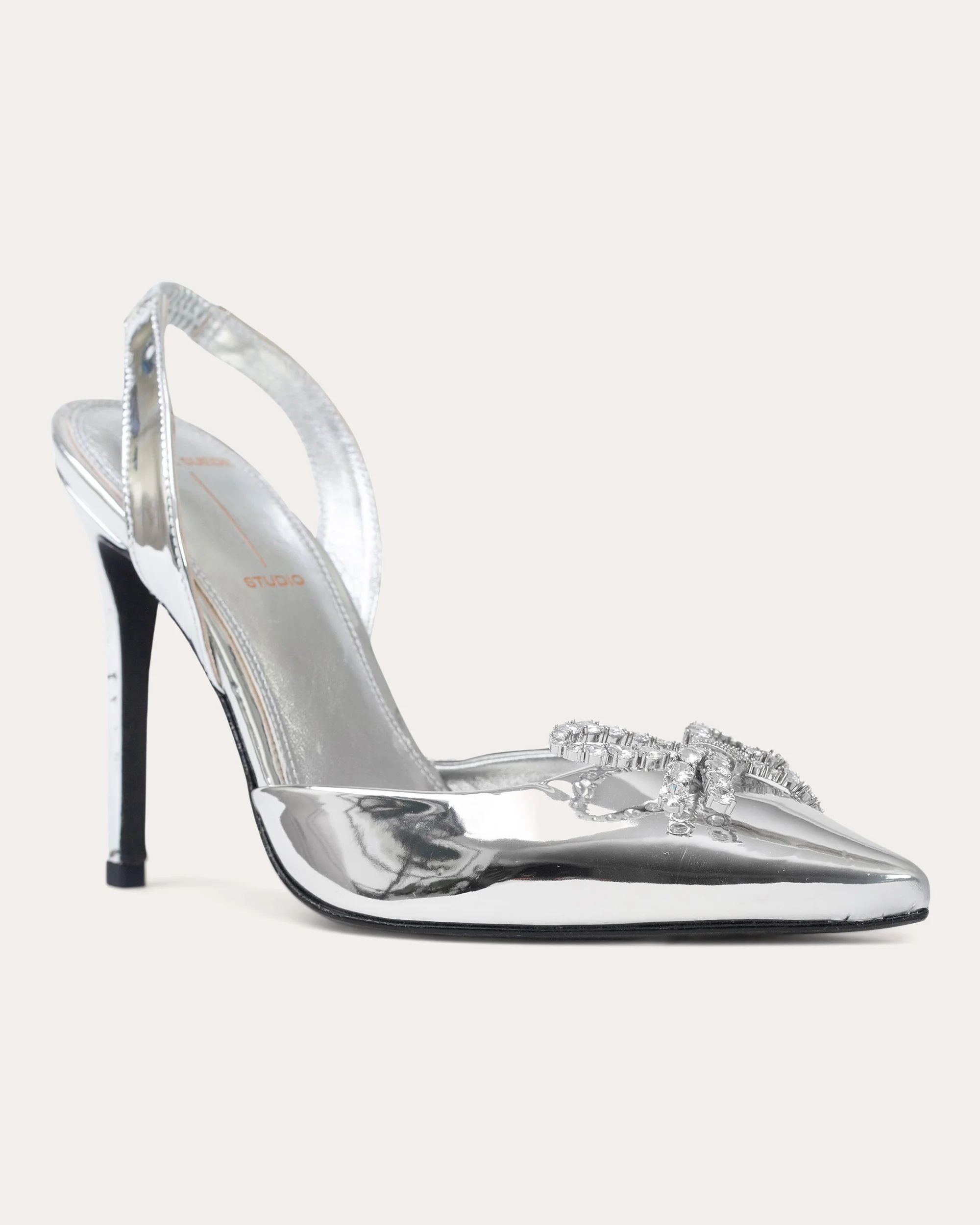 Rosalina Metallic Bow Pump | Olivela