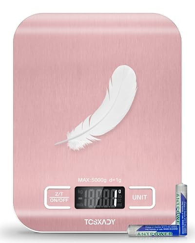 Tcsxady Food Scale, 11lb Digital Kitchen Scale with 6 Units LCD Display and Tare Function,Compact Design for Baking,Healthy Cooking,Meal Prep, 304 Stainless Steel | Amazon (US)