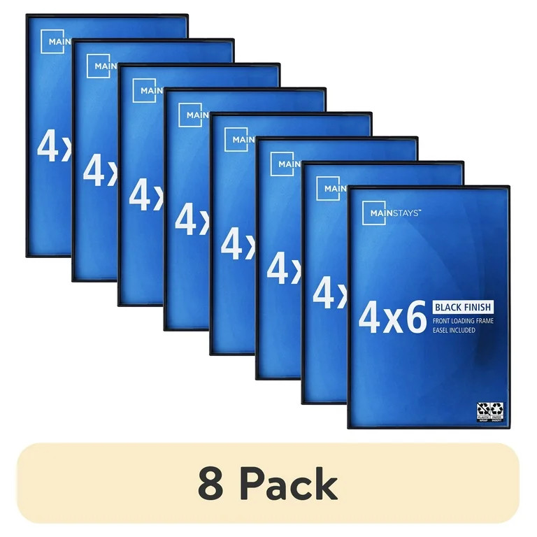 (8 pack) MS 4x6 Front Loading Tabletop / Wall Picture Frame, Black | Walmart (US)