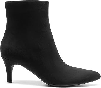 DREAM PAIRS Women's Kitten Heel Ankle Boots Pointed Toe Side Zipper Fall Leather Ankle Booties fo... | Amazon (US)