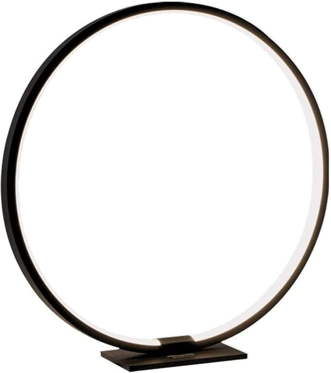Modern Circle Table Lamp LED Warm Light Nightstand Lamp Black Bedroom Lamp with Dimmable Touch Co... | Amazon (US)