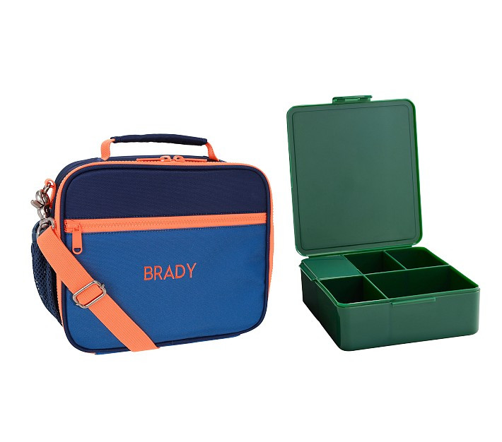 Astor Blue/Navy/Orange Lunch & Bento Bundle, Set of 2 | Pottery Barn Kids