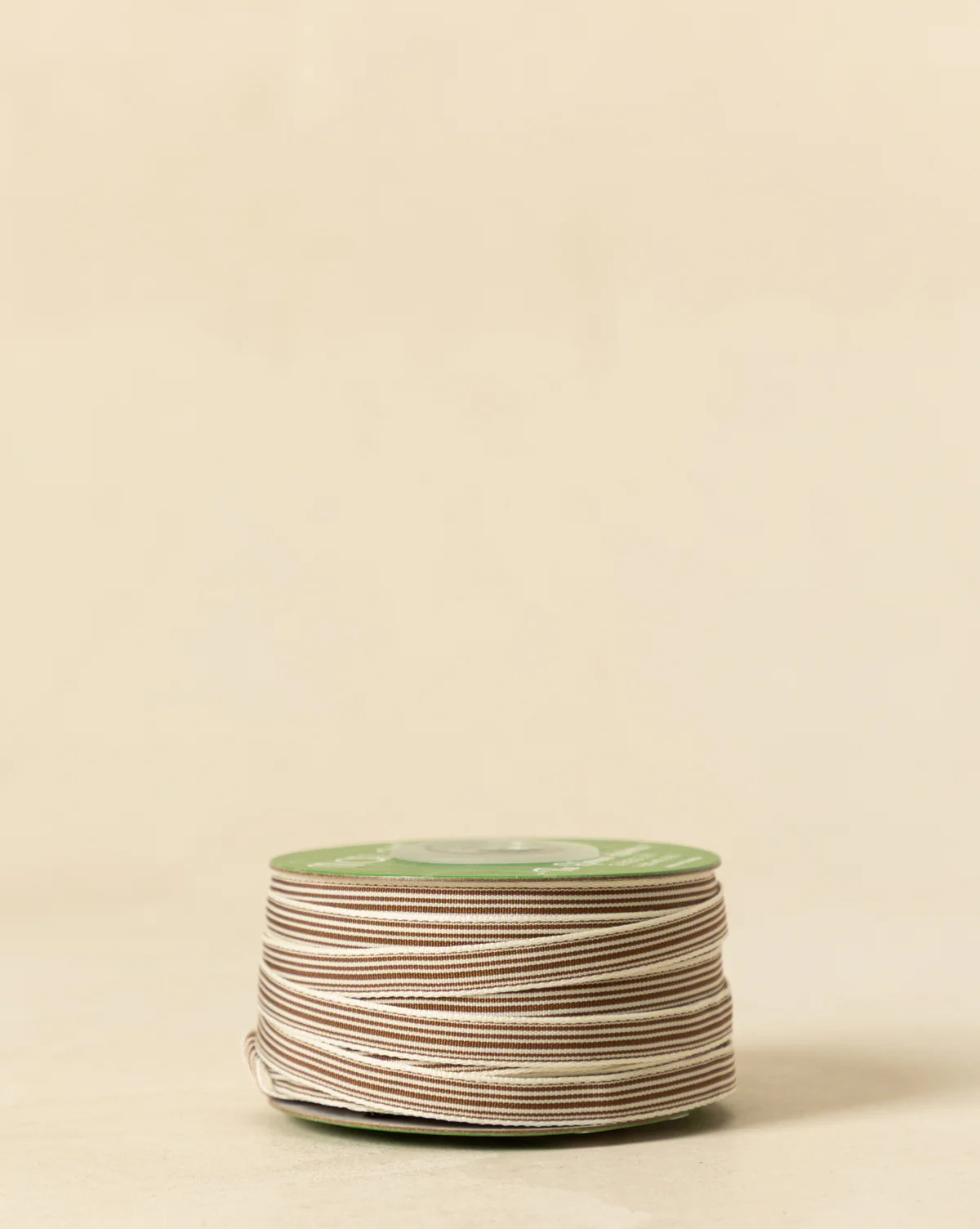 3/8" Oatmeal & Brown Woven Grosgrain Stripe Ribbon | McGee & Co. (US)