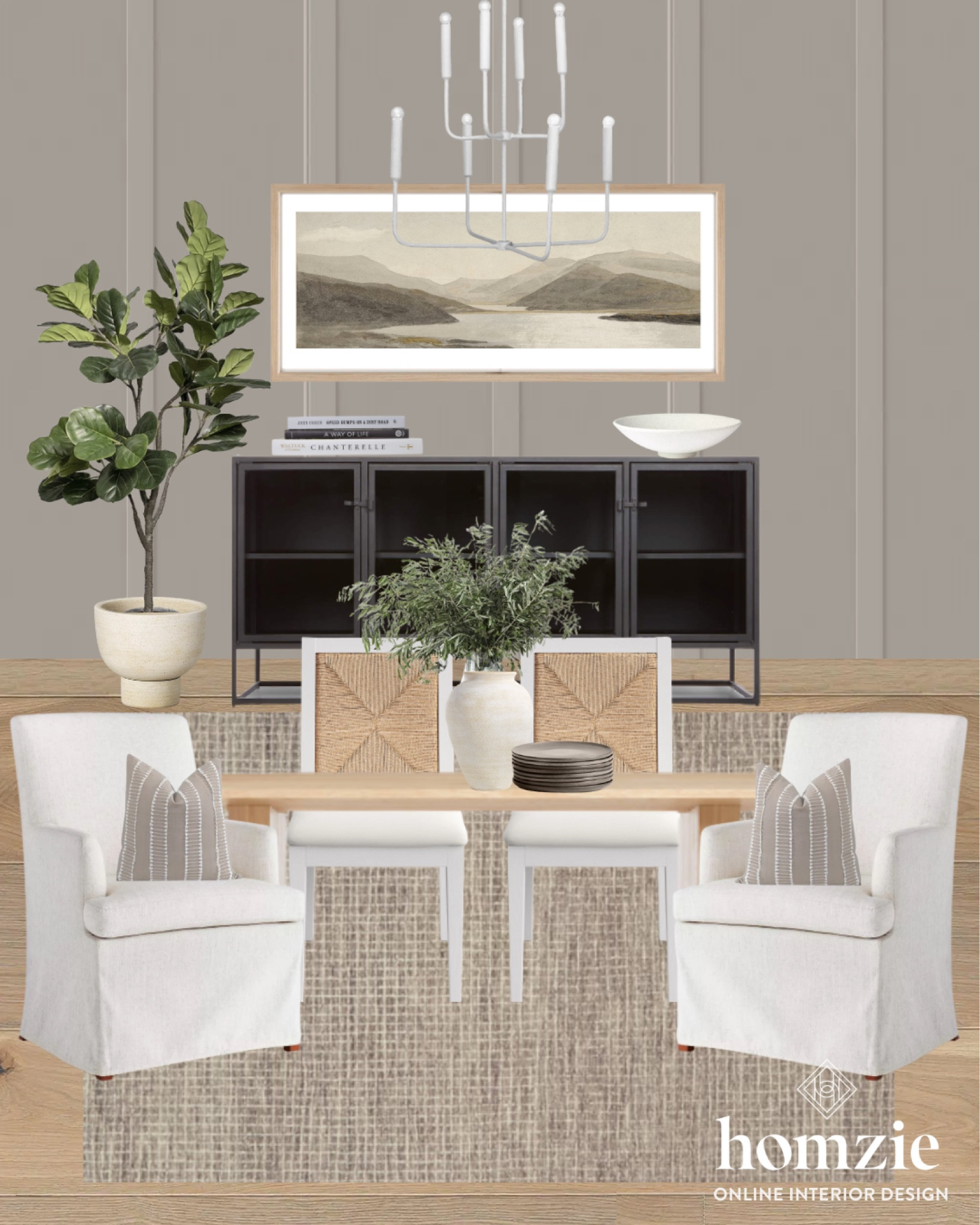 Dining room, dining room inspiration, dining room inspo, dining room table, dining room chairs, dining table, dining room mood board, dining chairs, dining table decor, dining room rug, dining room decor, dining room design, black console table, black buffet, dining room lighting, wall art, landscape, wall art, home decor

#homedecor #diningroom #moodboard #modernclassic #dining

#LTKunder100 #LTKFind #LTKhome