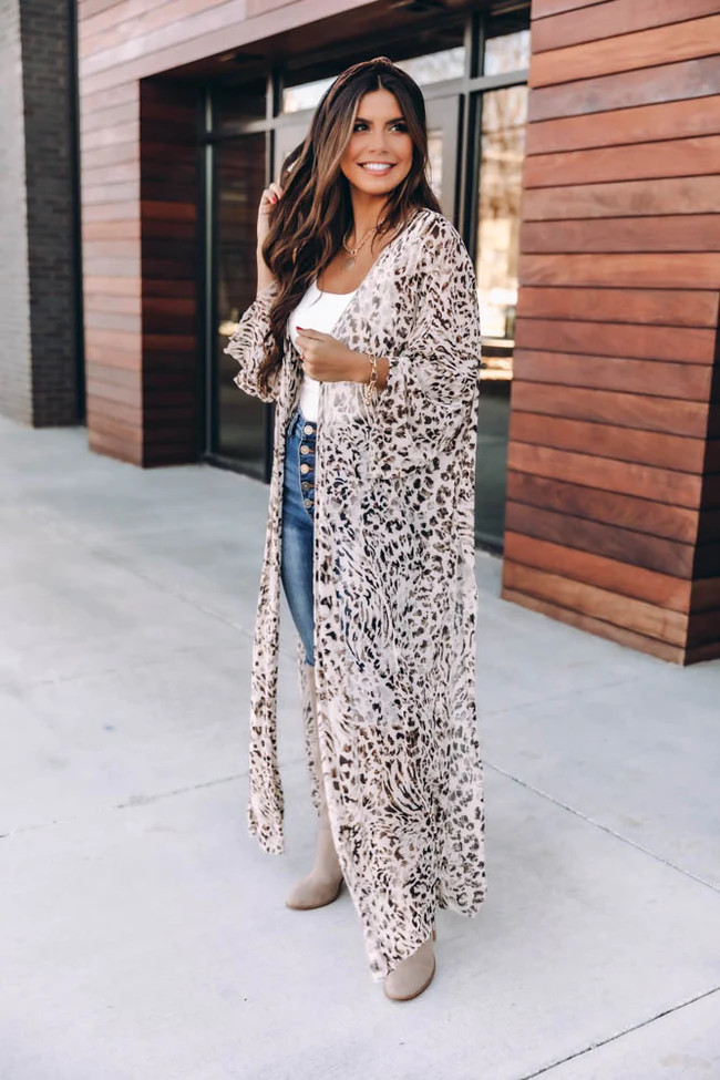Unstoppable Soul Animal Print Kimono FINAL SALE | The Pink Lily Boutique