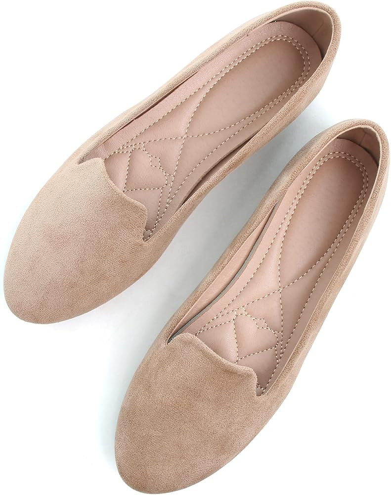 SAILING LU Women Round Toe Flats Comfortable Ballet Walking Shoes Dressy Slip-ons Loafers | Amazon (US)