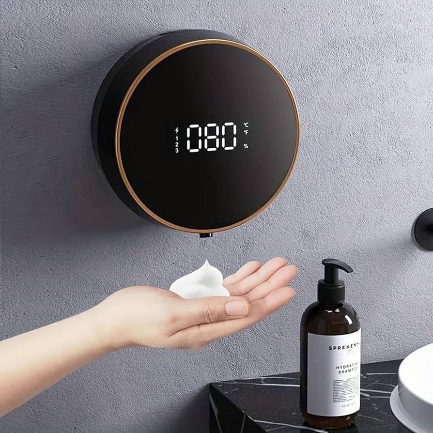 Automatic Soap Dispenser Foaming Hand Free Wall Mount, LED Temperature Display, USB Rechargeable Touchless and Smart Electric Dispenser for Wall, Bathroom, Kitchen, Commercia | Amazon (US)