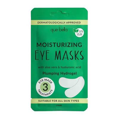 Que Bella Moisturizing Hydrogel Eye Masks - 3ct: Vegan, Paraben-Free, Dark Circle Reduction, Contains Aloe & Vitamin E | Target