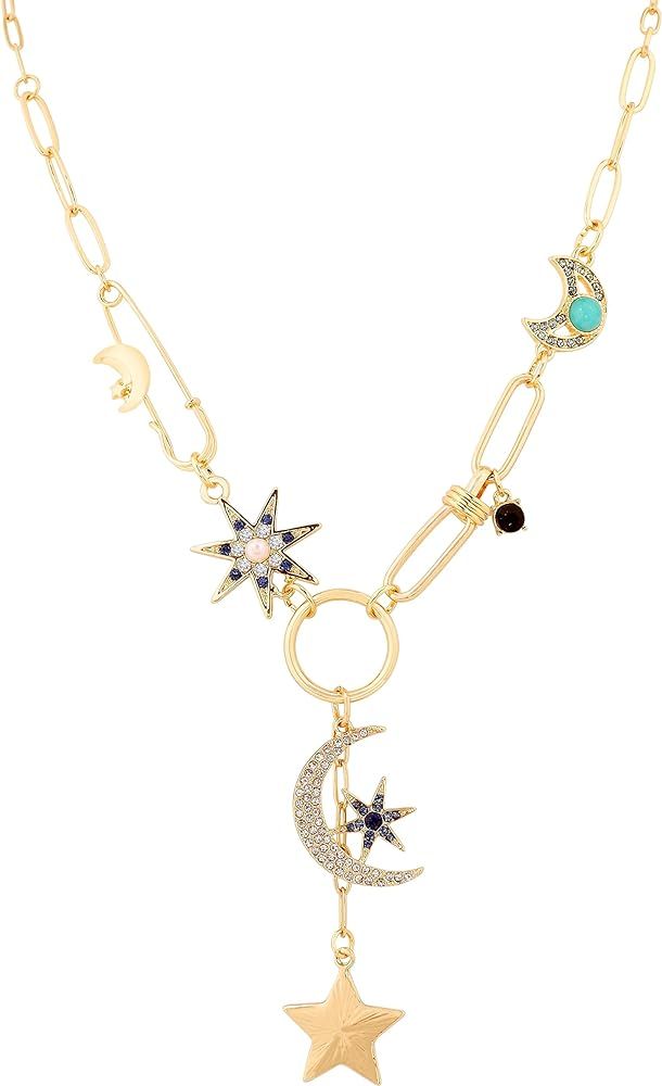 Sacina Gothic Boho Sun Moon Star Necklace, Black Bead Necklace, Gothic Necklace, Goth Necklace, B... | Amazon (US)