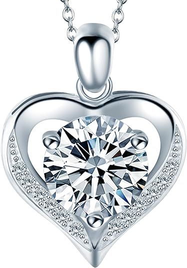 Trinckle Moissanite Necklace, Valentines Day Gifts 1-3ct Moissanite Jewelry Gift for Wife Girlfri... | Amazon (US)