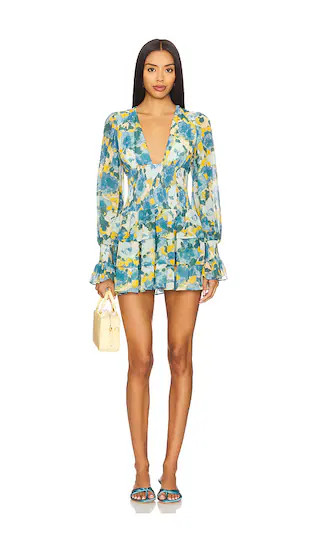 Eloise Mini Dress in Blue Multi Floral | Revolve Clothing (Global)