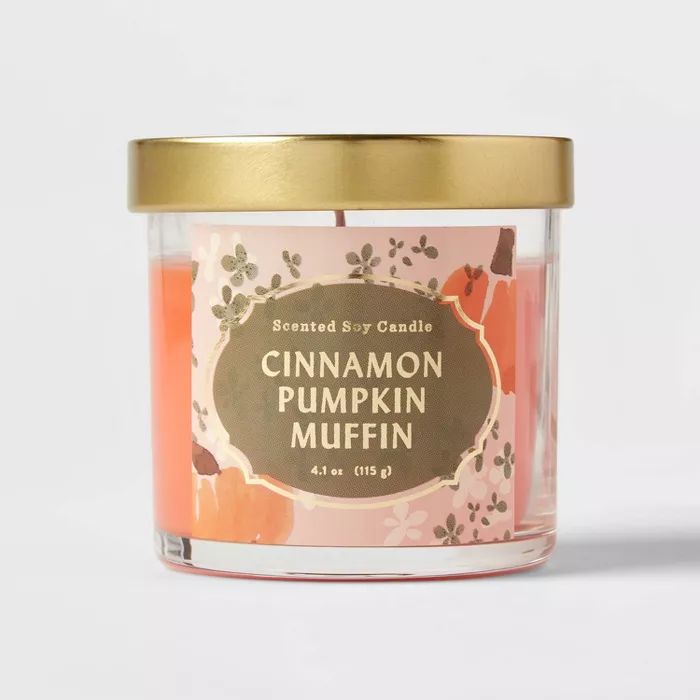 4.1oz Lidded Glass Jar Cinnamon Pumpkin Muffin Candle - Opalhouse™ | Target