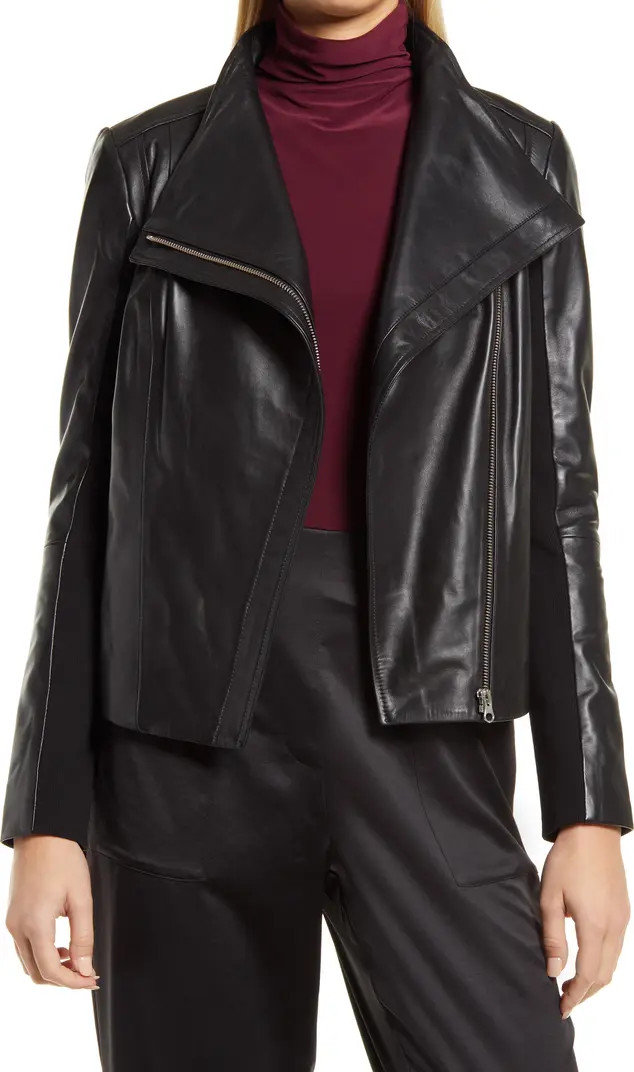 Halogen® Leather Moto Jacket | Nordstrom | Nordstrom