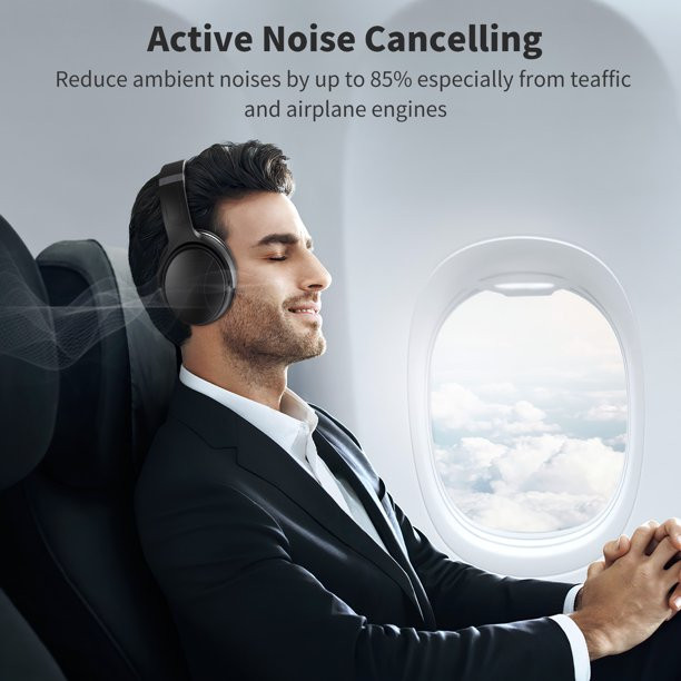 VILINICE Noise Cancelling Headphones, Wireless Bluetooth Over Ear Headphones with Microphone, Bla... | Walmart (US)