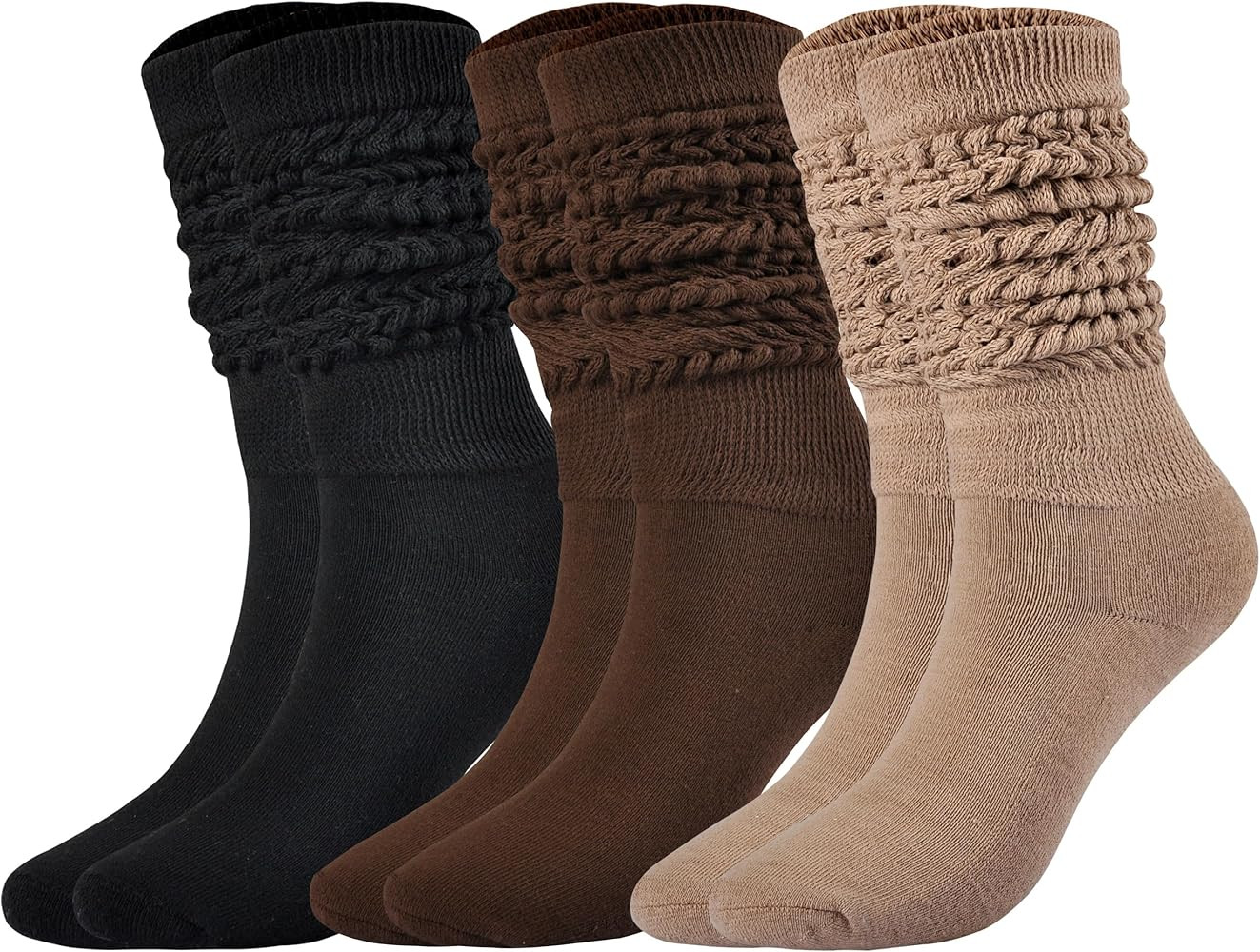 JORMATT Women Slouch Socks Thick Boot Socks Soft Extra Long Knee High Scrunch Socks Size 5-10 | Amazon (US)