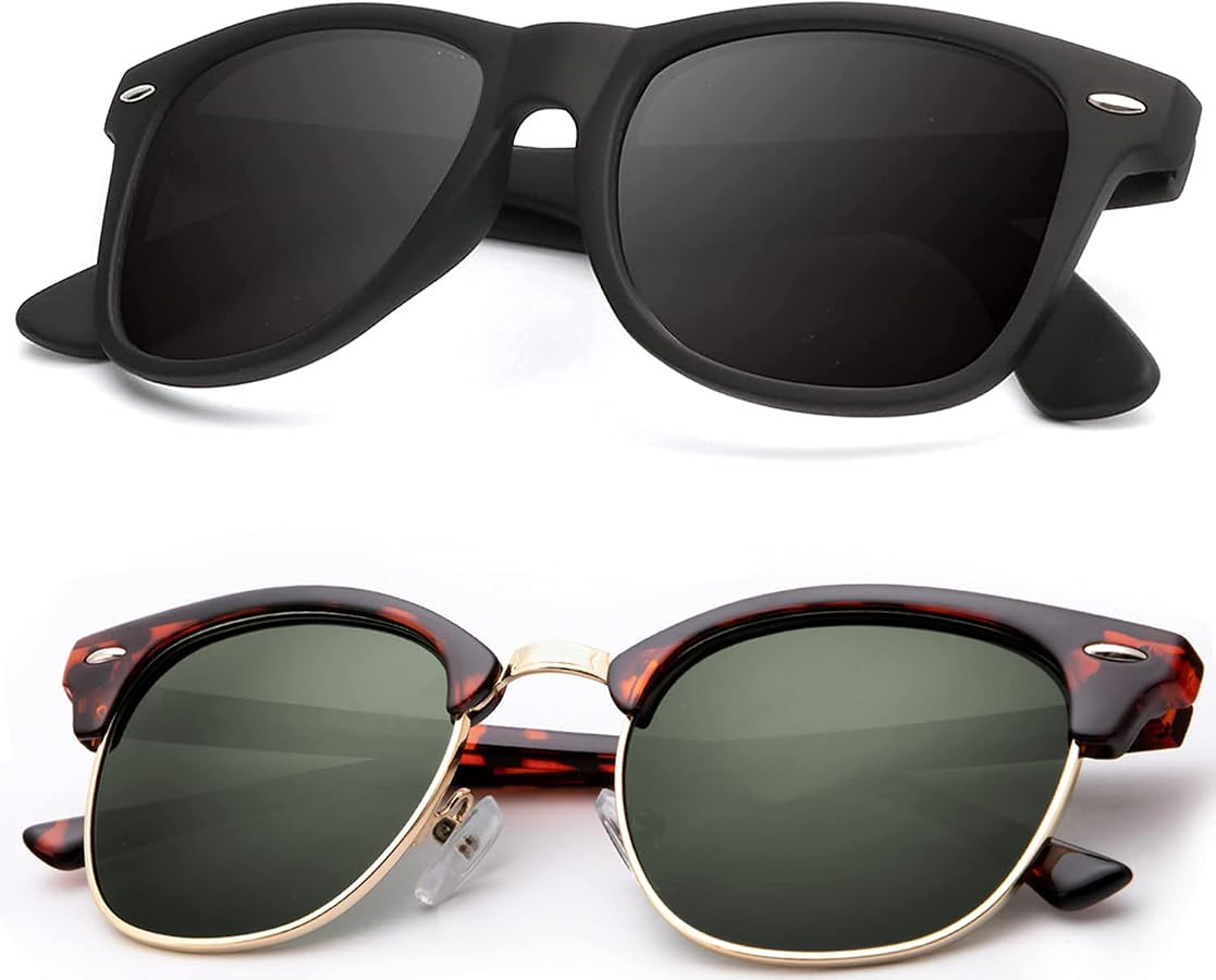 KALIYADI Polarized Sunglasses for Men and Women Semi-Rimless Frame Driving Sun glasses UV Blockin... | Amazon (US)