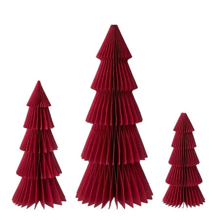 Loyerfyivos Paper Christmas Tree Tabletop Decorations, Red, 3 Count, Honeycomb Paper Trees, Christmas Table Decor, Holiday Table Centerpieces, Christmas Decorations | Walmart (US)