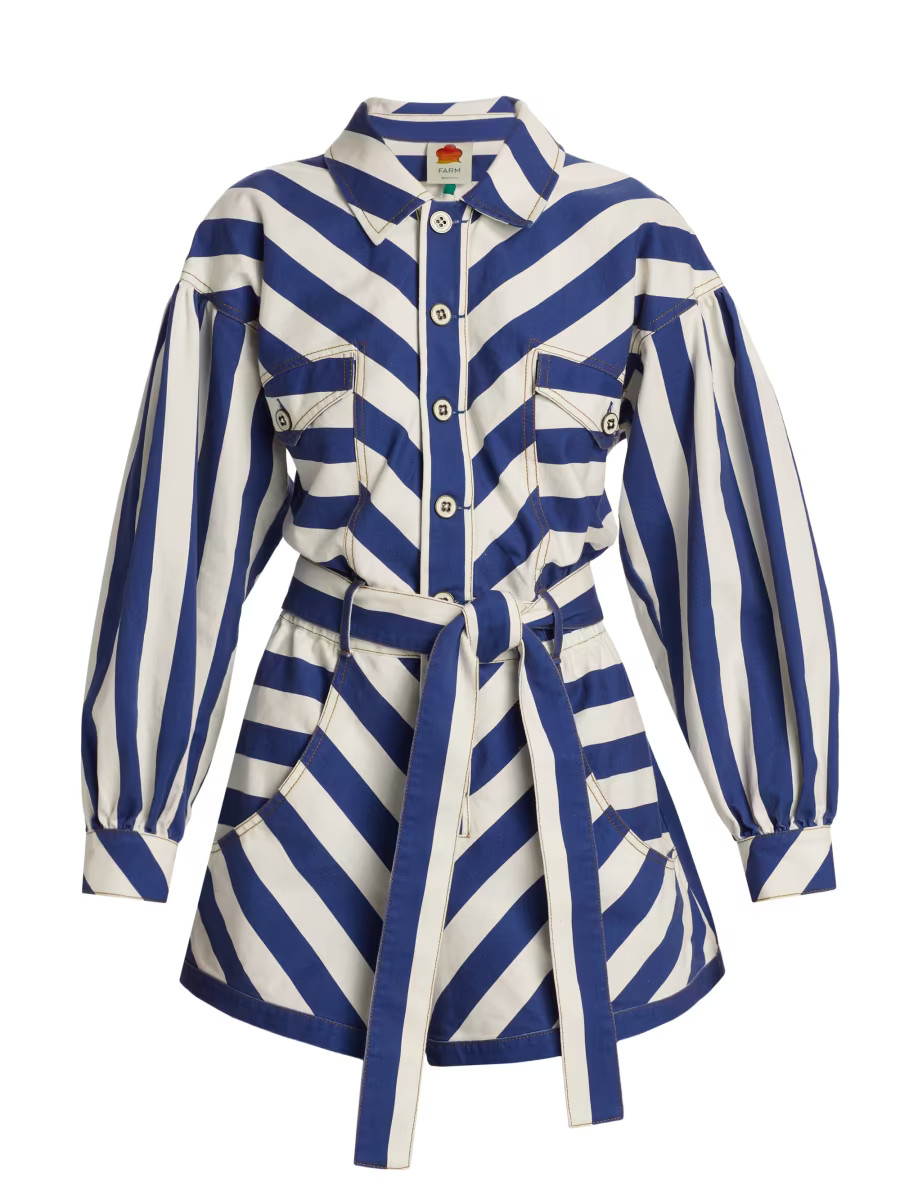 Striped Belted Romper | Saks Fifth Avenue