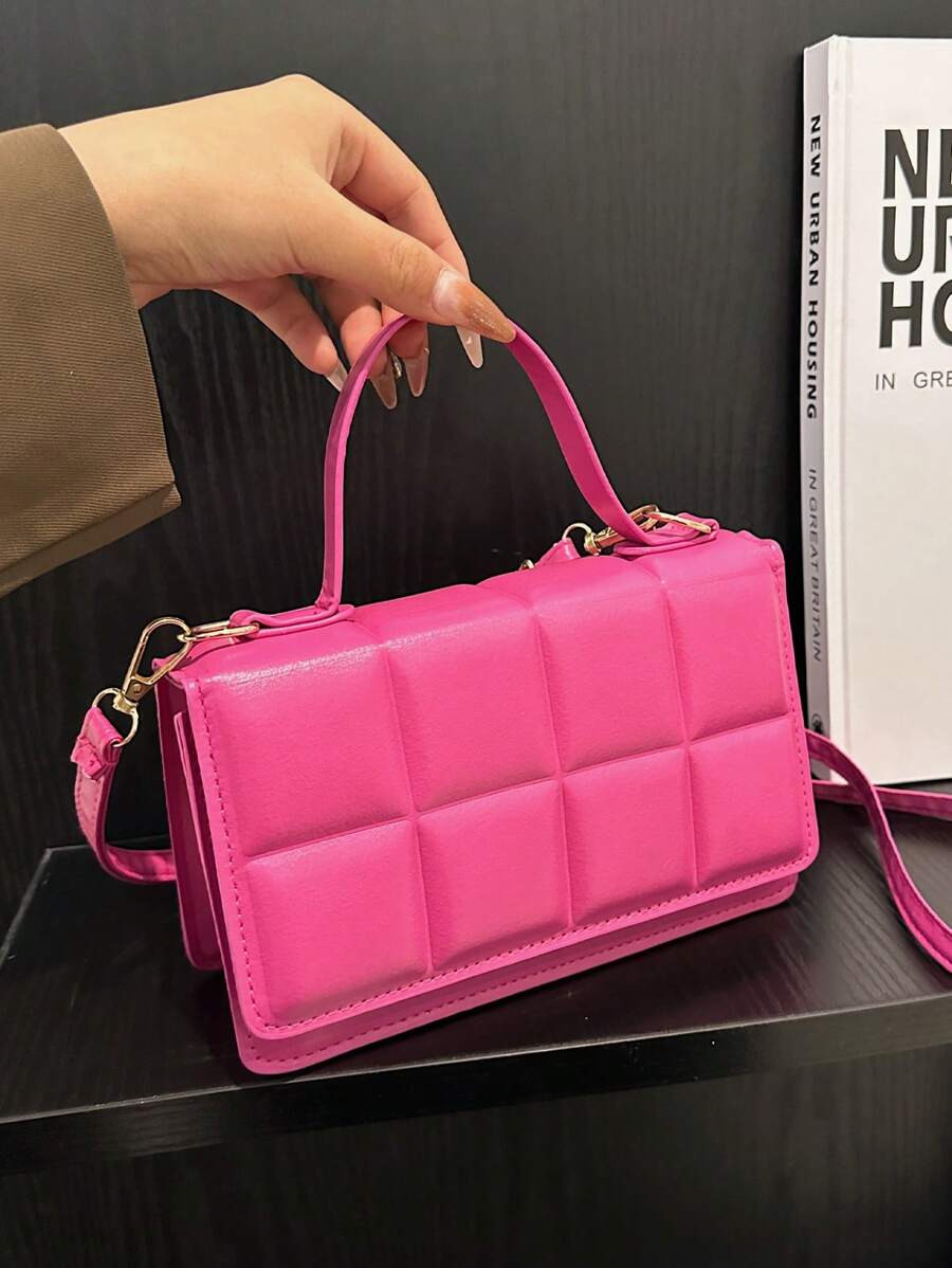 Lightweight,Business Casual Mini Square Bag Quilted Irregular Flap PU For Teen Girls Women Colleg... | SHEIN